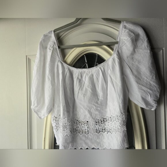 Calypso St. Barth White Puff Sleeve Sleep Short Set - Picture 7 of 7